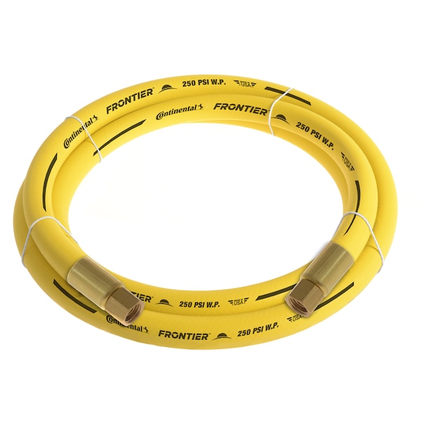 3/4" x 10' Yellow EPDM Rubber Air Hose, 300 PSI, 3/4" FNPSM x FNPSM
